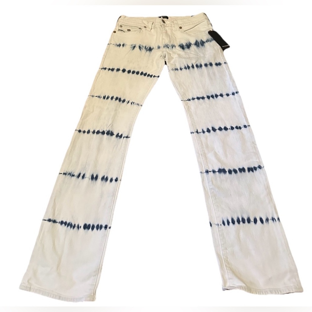 True Religion White and Blue Tie-Dye Jeans